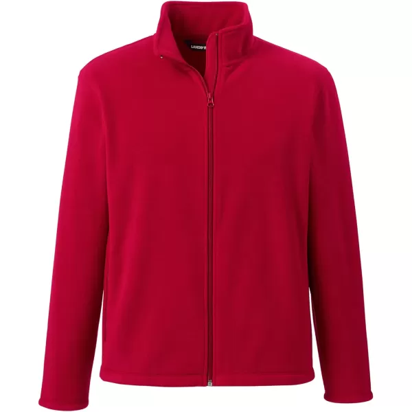 Lands End Mens FullZip MidWeight Fleece JacketRed