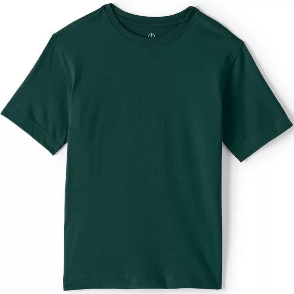 Lands End School Uniform Boys Short Sleeve Essential TShirtEvergreen