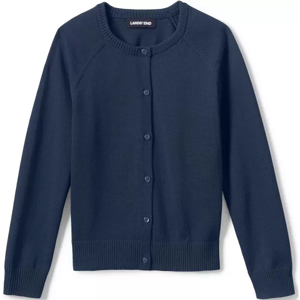 Lands End School Uniform Girls Cotton Modal Cardigan SweaterClassic Navy