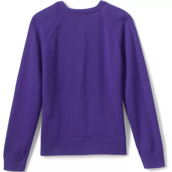 Lands End School Uniform Girls Cotton Modal Cardigan SweaterDeep Purple