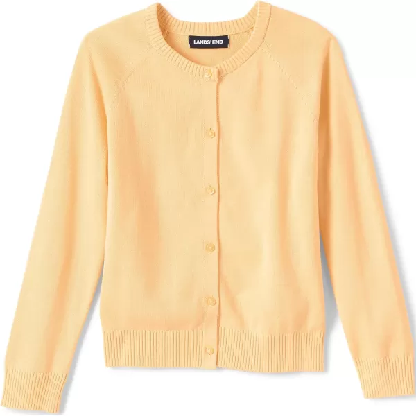 Lands End School Uniform Girls Cotton Modal Cardigan SweaterMaize