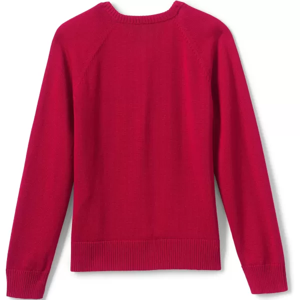 Lands End School Uniform Girls Cotton Modal Cardigan SweaterRed