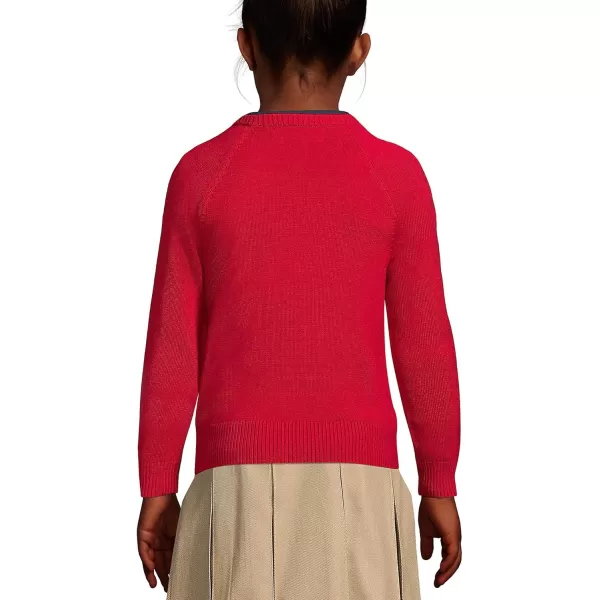 Lands End School Uniform Girls Cotton Modal Cardigan SweaterRed