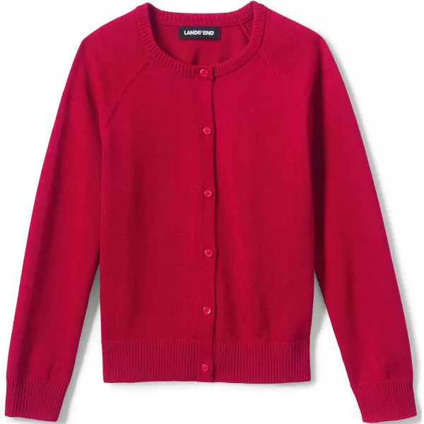 Lands End School Uniform Girls Cotton Modal Cardigan SweaterRed