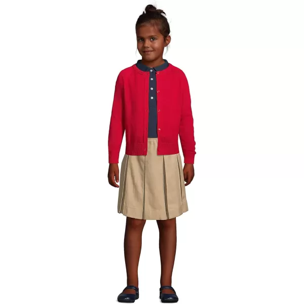 Lands End School Uniform Girls Cotton Modal Cardigan SweaterRed