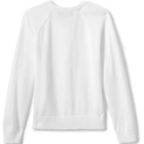 Lands End School Uniform Girls Cotton Modal Cardigan SweaterWhite