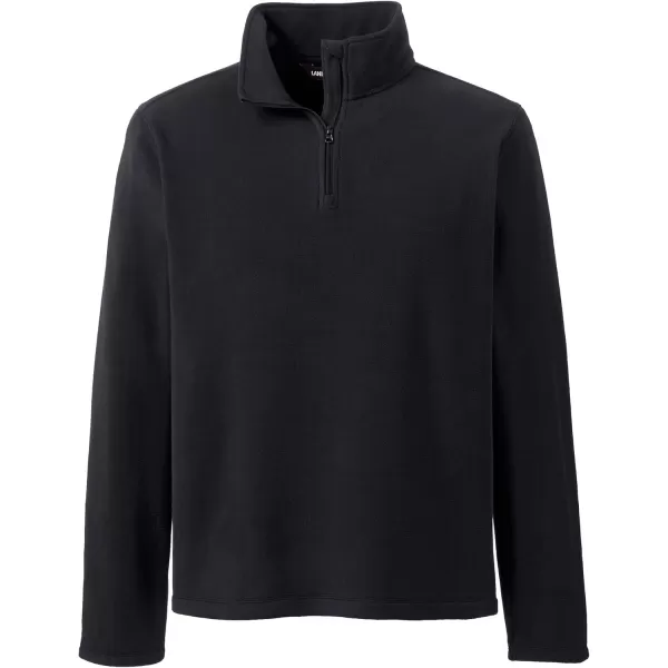 Lands End School Uniform Young Mens Lightweight Fleece Quarter Zip PulloverBlack