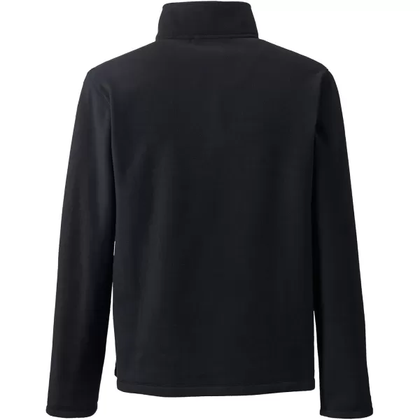 Lands End School Uniform Young Mens Lightweight Fleece Quarter Zip PulloverBlack