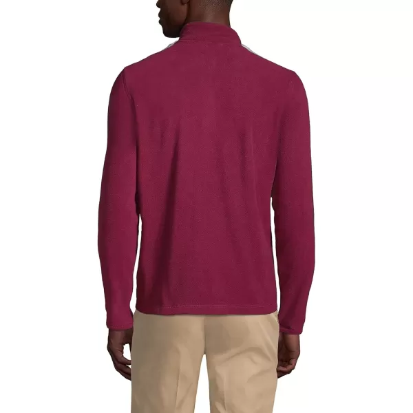 Lands End School Uniform Young Mens Lightweight Fleece Quarter Zip PulloverBurgundy