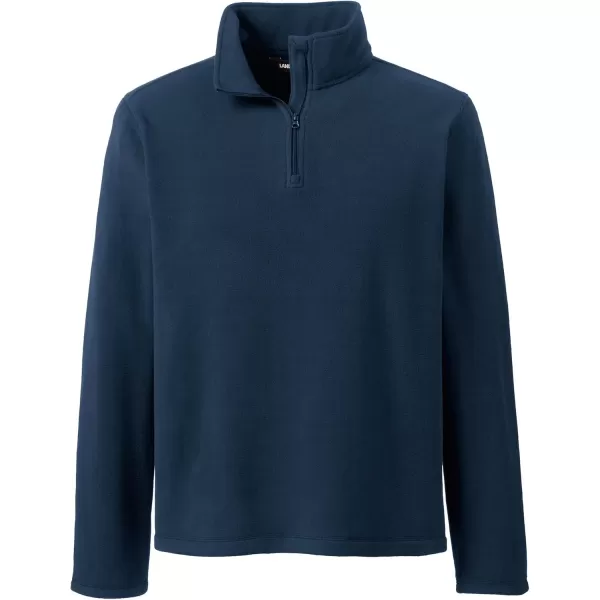 Lands End School Uniform Young Mens Lightweight Fleece Quarter Zip PulloverClassic Navy