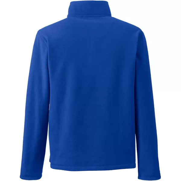 Lands End School Uniform Young Mens Lightweight Fleece Quarter Zip PulloverCobalt