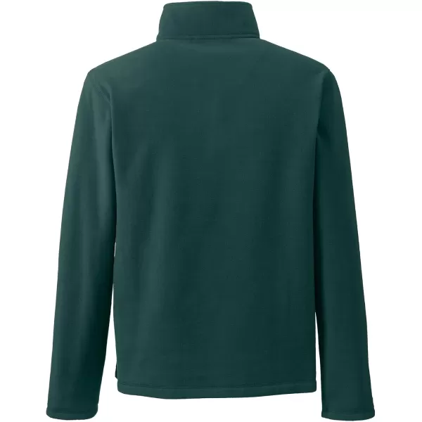 Lands End School Uniform Young Mens Lightweight Fleece Quarter Zip PulloverEvergreen