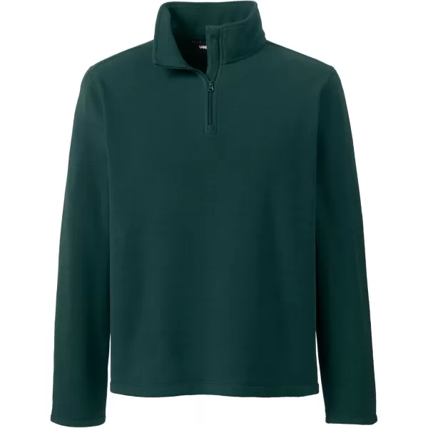 Lands End School Uniform Young Mens Lightweight Fleece Quarter Zip PulloverEvergreen