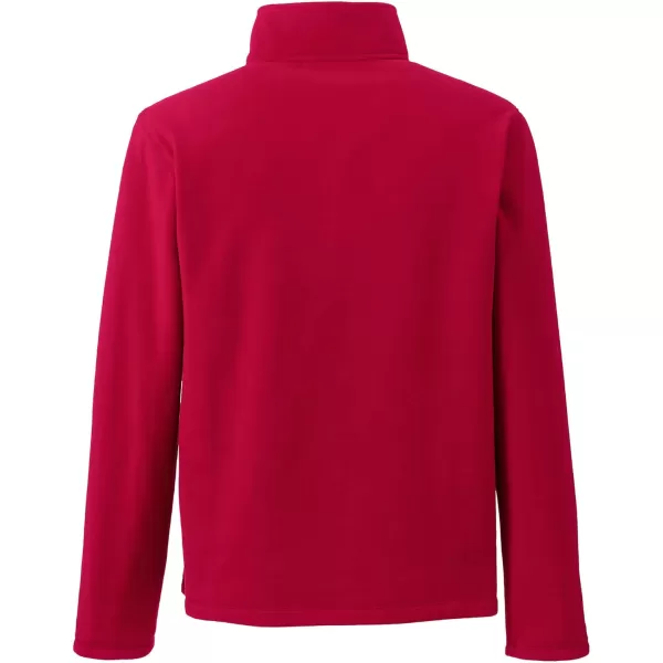 Lands End School Uniform Young Mens Lightweight Fleece Quarter Zip PulloverRed