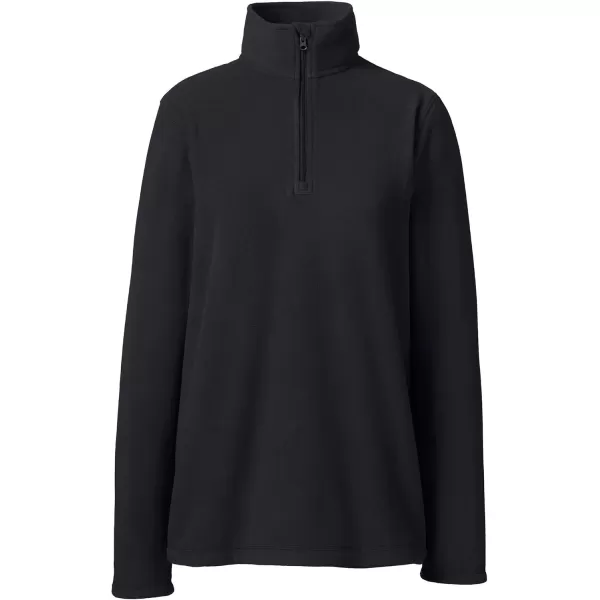 Lands End School Uniform Young Womens Lightweight Fleece Quarter Zip PulloverBlack