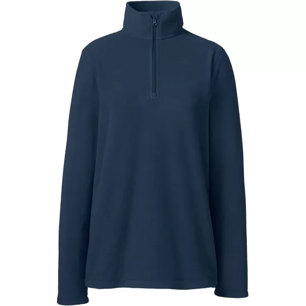 Lands End School Uniform Young Womens Lightweight Fleece Quarter Zip PulloverClassic Navy