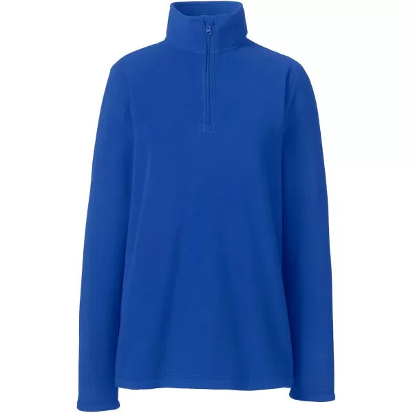 Lands End School Uniform Young Womens Lightweight Fleece Quarter Zip PulloverCobalt