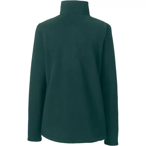 Lands End School Uniform Young Womens Lightweight Fleece Quarter Zip PulloverEvergreen