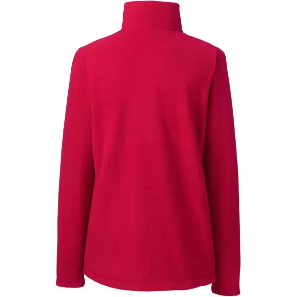 Lands End School Uniform Young Womens Lightweight Fleece Quarter Zip PulloverRed