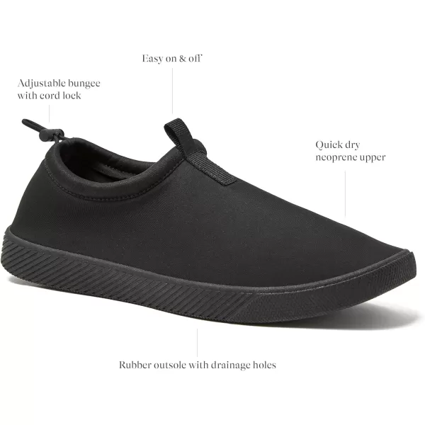 Lands End Slip On Water Shoes Men Quick Dry Neoprene Sport Mens Water Shoes for Beach Pool or River with Drainage Holes Navy Blue or Black Size 715 Aqua Swim Shoes for MenBlack