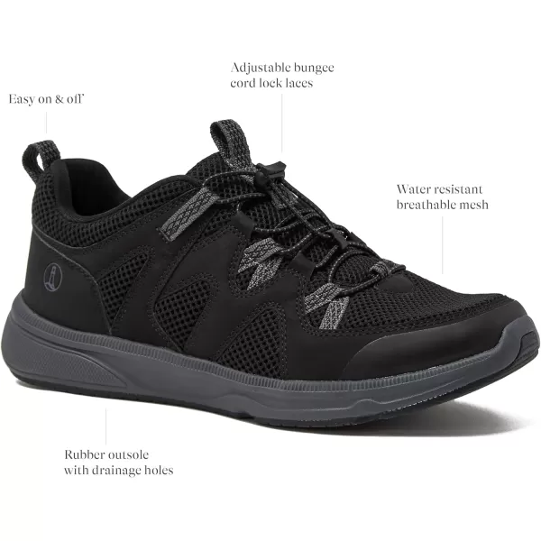 Lands End Slip On Water Sneakers for Men Quick Dry Mesh Sport Mens Water Shoes for Beach Pool Hiking or River with Drainage Black or Grey Size 8 to 13 Water Shoes MenBlack