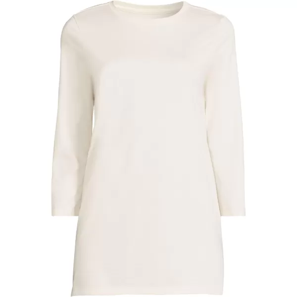 Lands End Womens 34 Sleeve Supima Cotton Crewneck TunicFresh Ivory