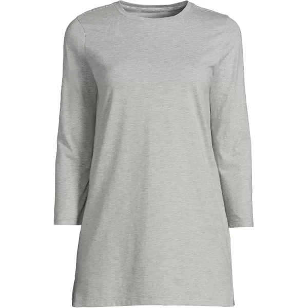 Lands End Womens 34 Sleeve Supima Cotton Crewneck TunicGray Heather