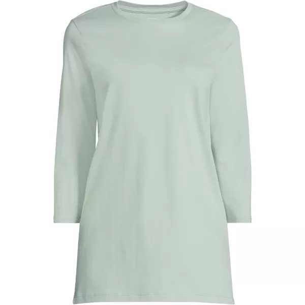 Lands End Womens 34 Sleeve Supima Cotton Crewneck TunicWashed Sage