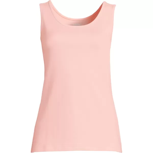 Lands End Womens Cotton Tank Top Crisp Peach Regular Medium