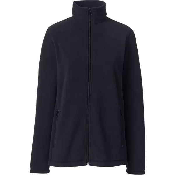 Lands End Womens FullZip MidWeight Fleece JacketBlack