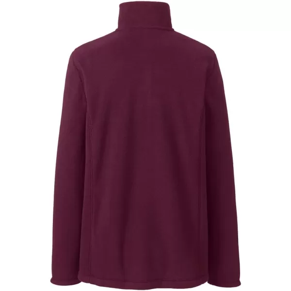 Lands End Womens FullZip MidWeight Fleece JacketBurgundy