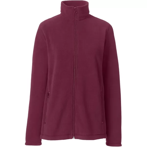 Lands End Womens FullZip MidWeight Fleece JacketBurgundy