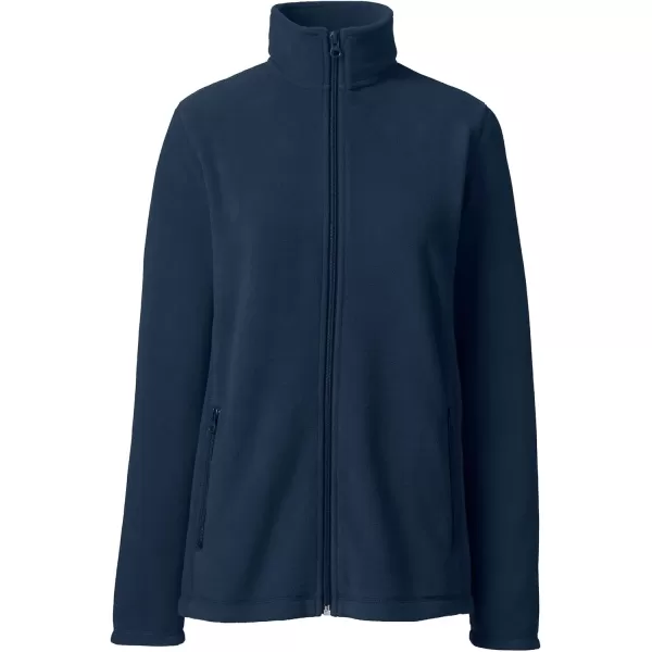 Lands End Womens FullZip MidWeight Fleece JacketClassic Navy