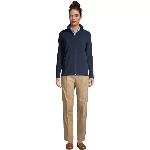 Lands End Womens FullZip MidWeight Fleece JacketClassic Navy