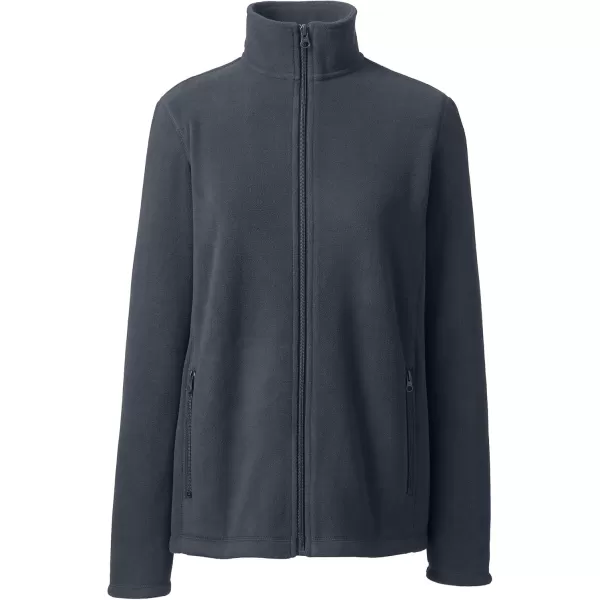 Lands End Womens FullZip MidWeight Fleece JacketDark Charcoal