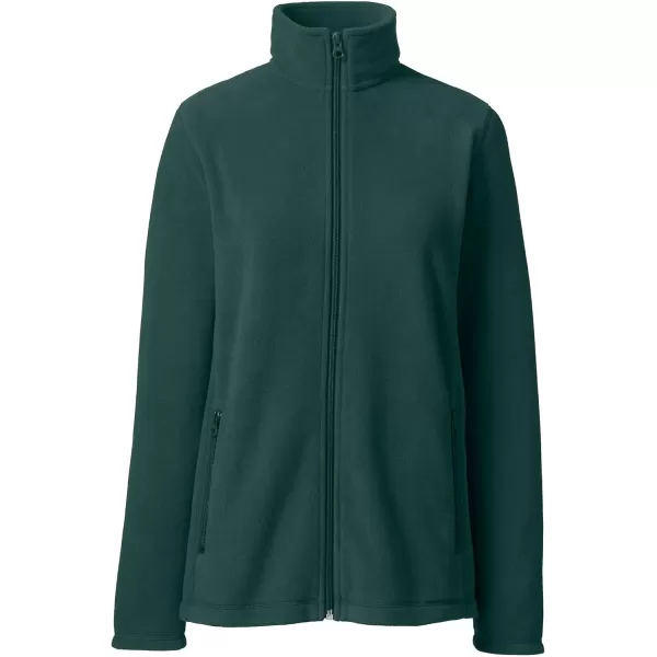 Lands End Womens FullZip MidWeight Fleece JacketEvergreen