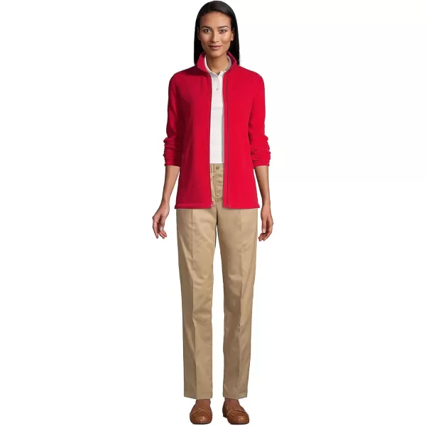 Lands End Womens FullZip MidWeight Fleece JacketRed