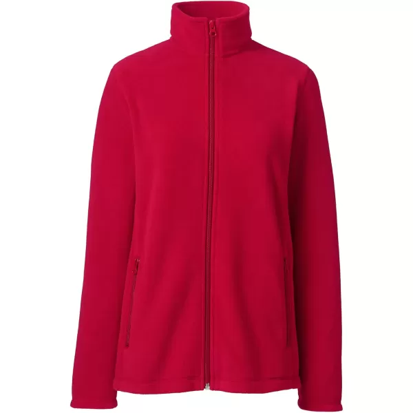 Lands End Womens FullZip MidWeight Fleece JacketRed