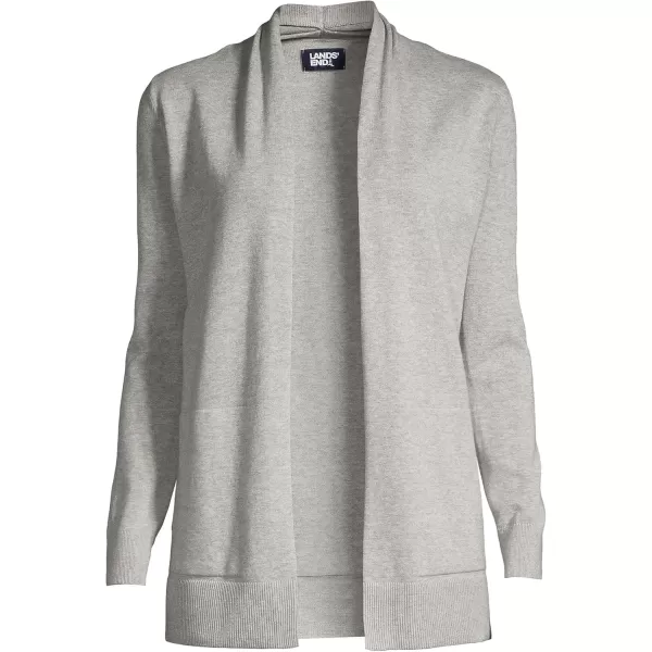 Lands End Womens Long Sleeve Open Long Cardigan SweaterGray Heather