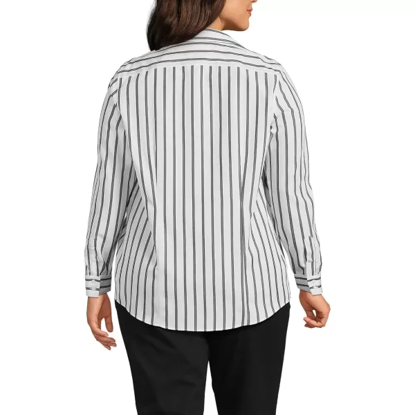 Lands End Womens Pinwale Cord Long Sleeve ShirtBlack Dual Stripe