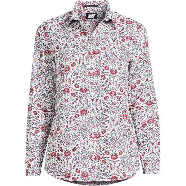 Lands End Womens Pinwale Cord Long Sleeve ShirtIvory Adorn Floral