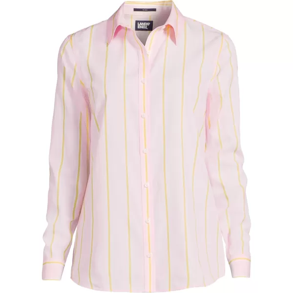 Lands End Womens Pinwale Cord Long Sleeve ShirtSimply Pink Accent Stripe