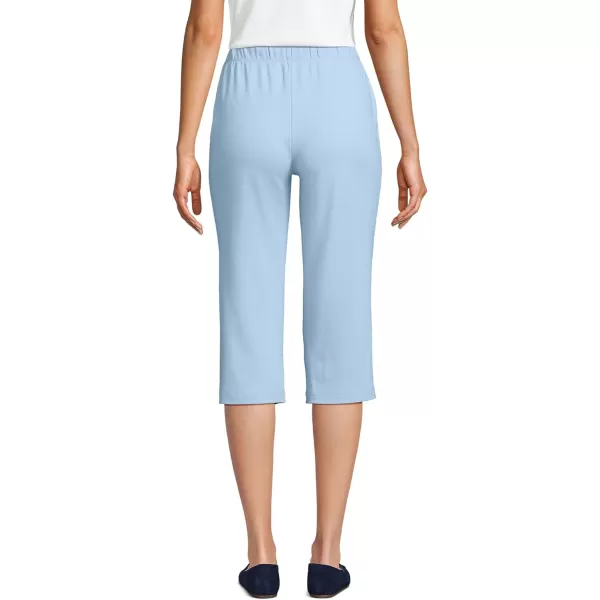 Lands End Womens Sport Knit High Rise Elastic Waist Capri PantsSoft Blue Haze