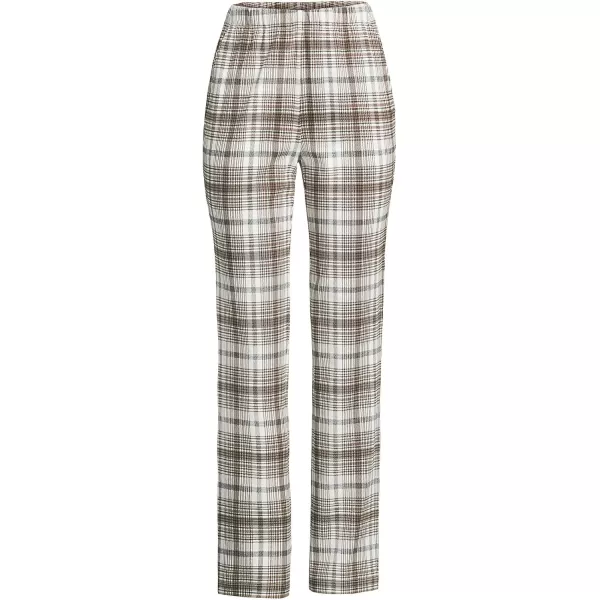 Lands End Womens Sport Knit High Rise PantsAlabaster Vintage Plaid