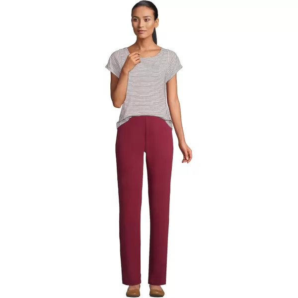 Lands End Womens Sport Knit High Rise PantsRich Burgundy