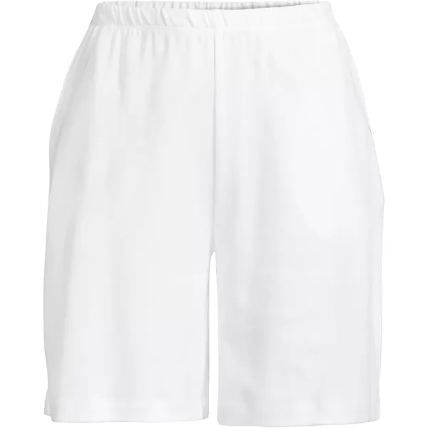 Lands End Womens Sport Knit High Rise ShortsWhite