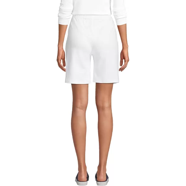 Lands End Womens Sport Knit High Rise ShortsWhite