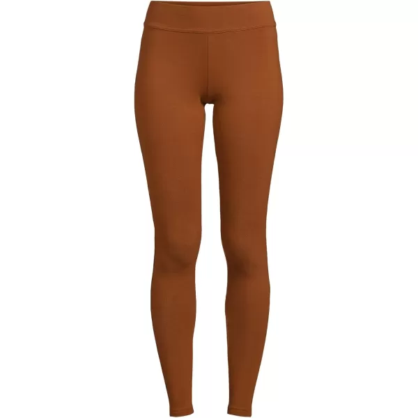 Lands End Womens Starfish Mid Rise Knit LeggingsDark Caramel