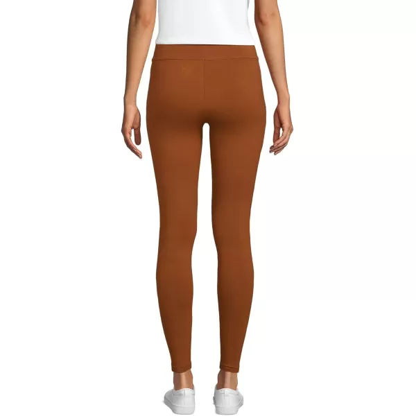 Lands End Womens Starfish Mid Rise Knit LeggingsDark Caramel