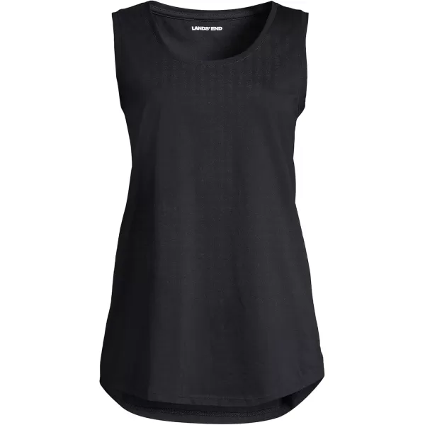 Lands End Womens Supima Cotton Tunic Tank TopBlack